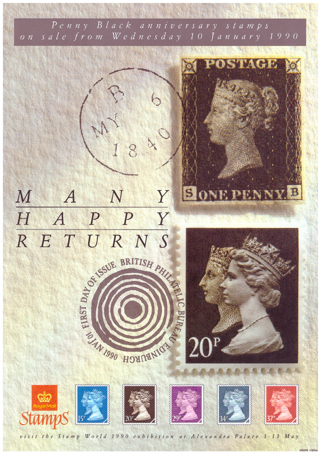 (image for) 1990 Penny Black Anniversary Post Office A4 poster. RMS190a.